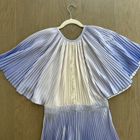 L'IDEE Orchestra Pleated Gown Purple Ombre Short Sleeve Dress - Size US 10 - Picture 6 of 12